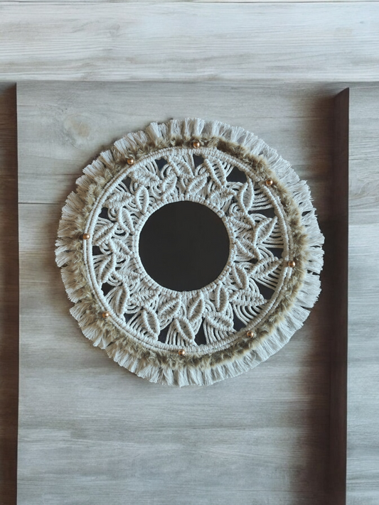 Miroir macramé