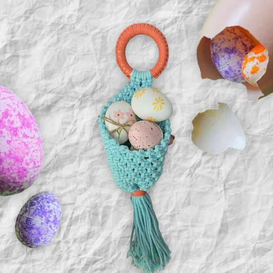 Petit panier en macramé